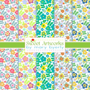 INSTANT DOWNLOAD - Floral Backgrounds, Digital Scrapbook Paper, Printable Papers, Personal and Commercial Use
