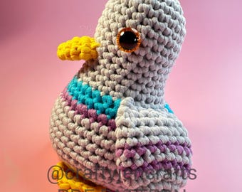 PDF-PATROON - Pigeon Pal CROCHET Stuffie, Kamgaren Gewicht Woobles Easy Peasy Yarn Amigurumi