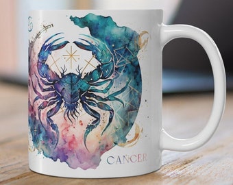 Cancer Zodiac Sign Mug 11oz, Custom Personalized Mug , Zodiac Mug, Cancer Star Sign, Astrology Mug, Gifts For Her, Birthday Gift, Coffee Mug