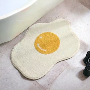 Funky Fried Egg Bathroom Rug - Absorbent & Anti-Slip Bath Mat