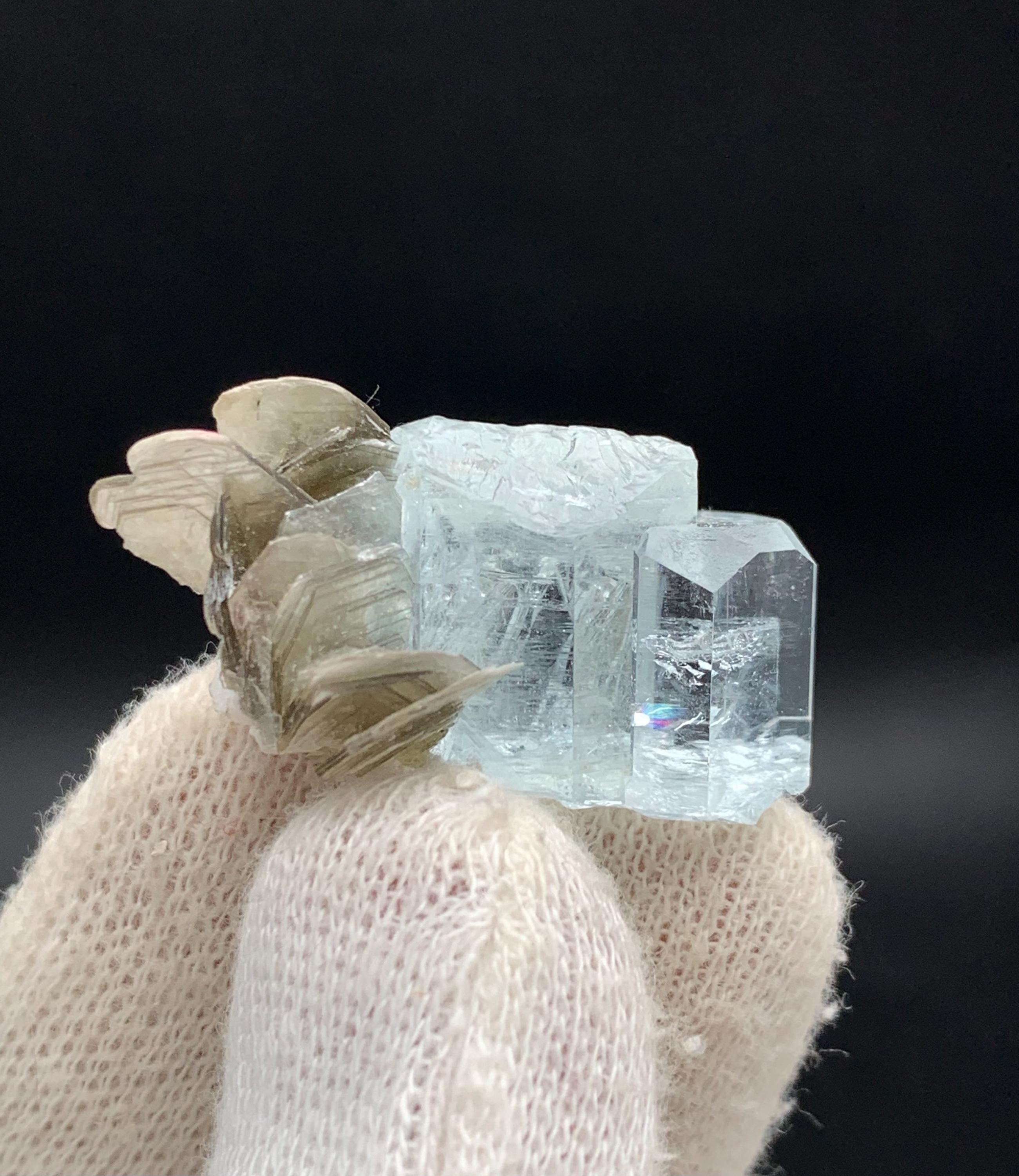 アクアマリン結晶標本：スカルドゥ鉱山産原石（10.90グラム） - Etsy 日本
