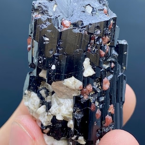 Natural black  Tourmaline  Spceimen   Red garnet  with Mica from skardu Pakistan  weight: 59.70  grams