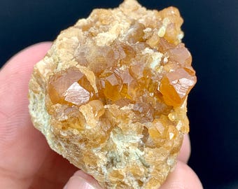 Natural Hessonite Garnet Crystals on Matrix, Skardu Mine, Raw Mineral  28*94  Grams)