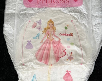 Cuddles Adult Pampers ABDL Windelwindel für Erwachsene – „Princess Pink“