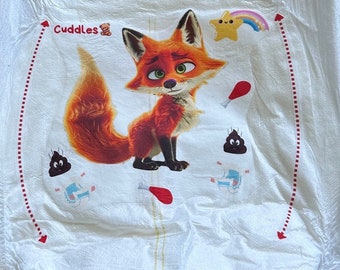 Cuddles Adult Pampers ABDL Adult Baby Diaper Nappy - “Freddy The Fox”