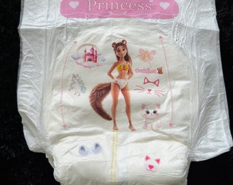 Cuddles Adult Pampers ABDL Adult Baby Diaper Nappy - “Princess Furry”