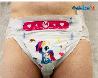 Cuddles Adult Pampers ABDL Adult Baby Diaper Nappy - “My Little Pony”