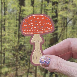 Mushroom Vinyl Sticker | Fly Agaric Mushroom Sticker, Sticker for Mushroom Lover, Planner Sticker Mushroom, Journal Sticker Mushroom Fungi