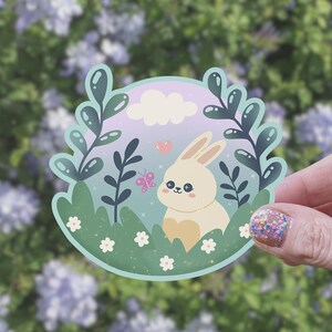 Cute Kawaii Bunny Sticker | Cute Bunny Sticker, Kawaii Sticker, Nature Sticker, Bunny Sticker, Cute Sticker, Cute Animal Sticker, Bunnies