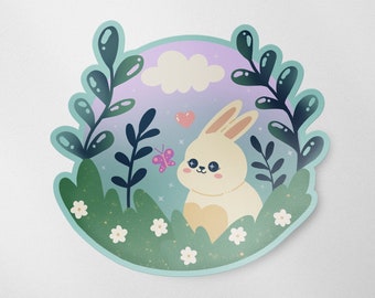 Cute Bunny Matte Vinyl Waterproof Sticker