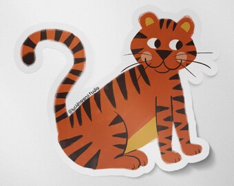 Wild Adventures Tiger Glossy Vinyl Waterproof Sticker | Stationery Art | Die Cut Sticker Decal