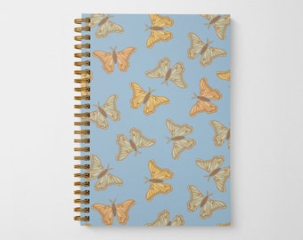 Spanish Moon Moths Spiral Bound Notebook with Lined Sheets