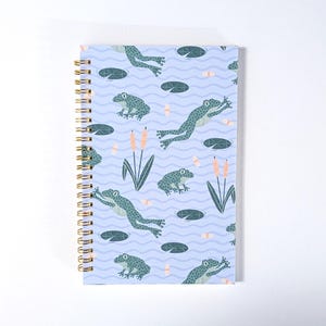 Leaping Frogs Lined Notebook: Hand-Illustrated Frog Lover Gift