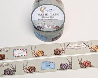 Snail Mail Washi Tape | Cute Snail Decorative Tape, Pen Pal Happy Mail, Journal Tape, Letter Writing Stationery