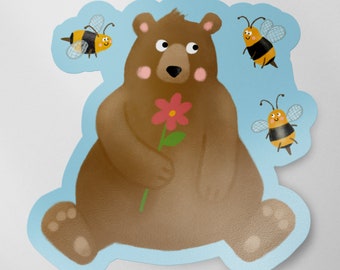 Sweet Bear Matte Vinyl Waterproof Sticker