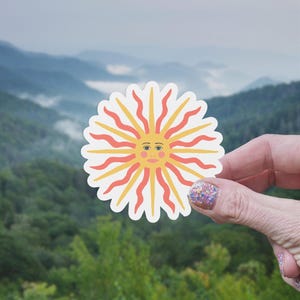 Sun Matte Vinyl Sticker | Sun Vinyl Sticker, Celestial Sun Sticker, Vinyl Sun Sticker, Nature Sticker, Sun Moon Sticker, Sunshine Sticker