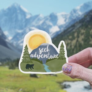 Seek Adventure Mountain Sticker | Outdoor Sticker, Hiking Sticker, Nature Sticker, Adventure Sticker, Mountain Sticker, Camping Sticker