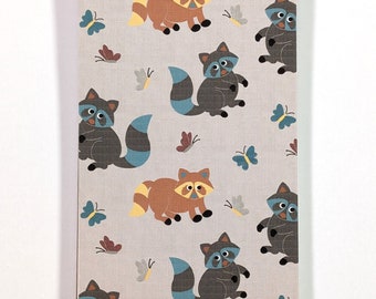 Raccoon Mini Spiral Notebook | Handmade Illustrated Jotter with Butterflies