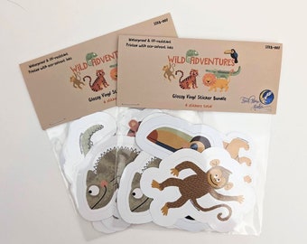 Wild Adventures Glossy Vinyl Sticker Bundle - 6 Stickers Total!