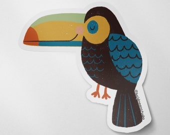 Wild Adventures Toucan Glossy Vinyl Waterproof Sticker | Stationery Art | Die Cut Sticker Decal