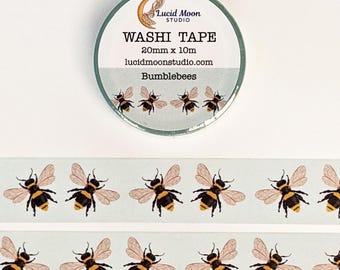 Honey Bee Washi Tape | Journal Decoration, Bumblebee Stationery, Bee Gift, Planner Paper Tape