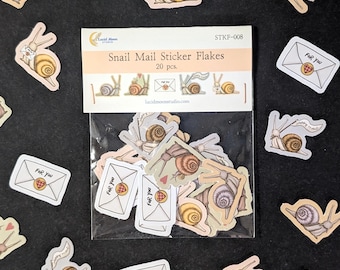 Snail Sticker Flakes | Mini Vinyl Stickers, Pen Pal Happy Mail, Journal Planner Decor, Snail Mail Gift