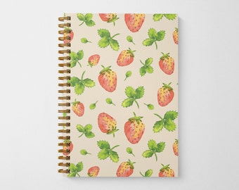 Strawberry Fields Spiral Bound Notebook with Lined Sheets