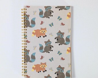 Playful Raccoons Spiral Notebook