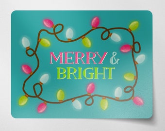 Merry & Bright Xmas Matte Vinyl Sticker