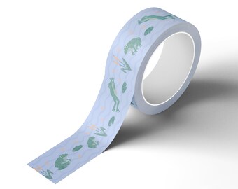 Washi Tape - Leap Frogs (1 Roll) | Cute Washi Tape | Journaling Tape | Stationery Tape | Decorative Tape