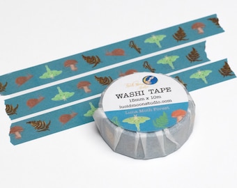 Gold Foil Luna Moth Washi Tape: Forest Scrapbooking Tape