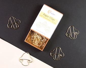 Gold Mushroom Paper Clips | Whimsical Stationery, Desk Decor (12 Pc)