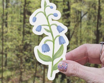 Bluebell Flower Sticker: Matte Vinyl Floral Decal