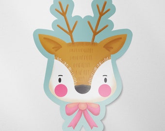 Cute Reindeer Matte Vinyl Sticker