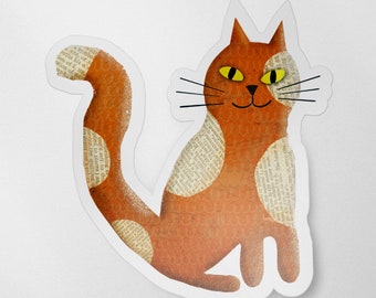 Patchwork Cat Matte Vinyl Waterproof Sticker