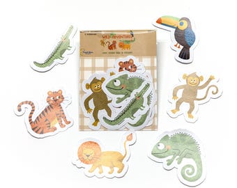 Jungle Animal Sticker Pack: Matte Vinyl Stickers