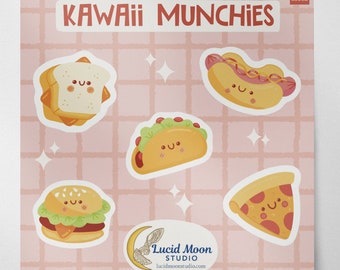 Kawaii Munchies Sticker Sheet | Fun Glossy Stickers for Journaling, Scrapbooking, Gifts