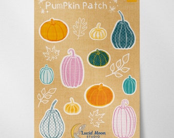 Pumpkin Patch Sticker Sheet | Textured Glossy Stickers for Journaling, Scrapbooking, Gifts