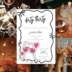 Dirty Thirty Birthday Invitation – Canva Template | Instant Download | Editable 30th Birthday Party Invite