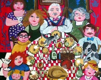We Put The Fun in Dysfunctional Whimsical Fun Family Folk Art Giclee Print
