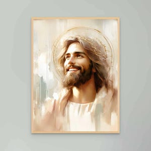 Sa joie, téléchargement immédiat, art du Sauveur, téléchargement de Jésus, affiche du Christ, estampes LDS, art mural Jésus, chrétien imprimable