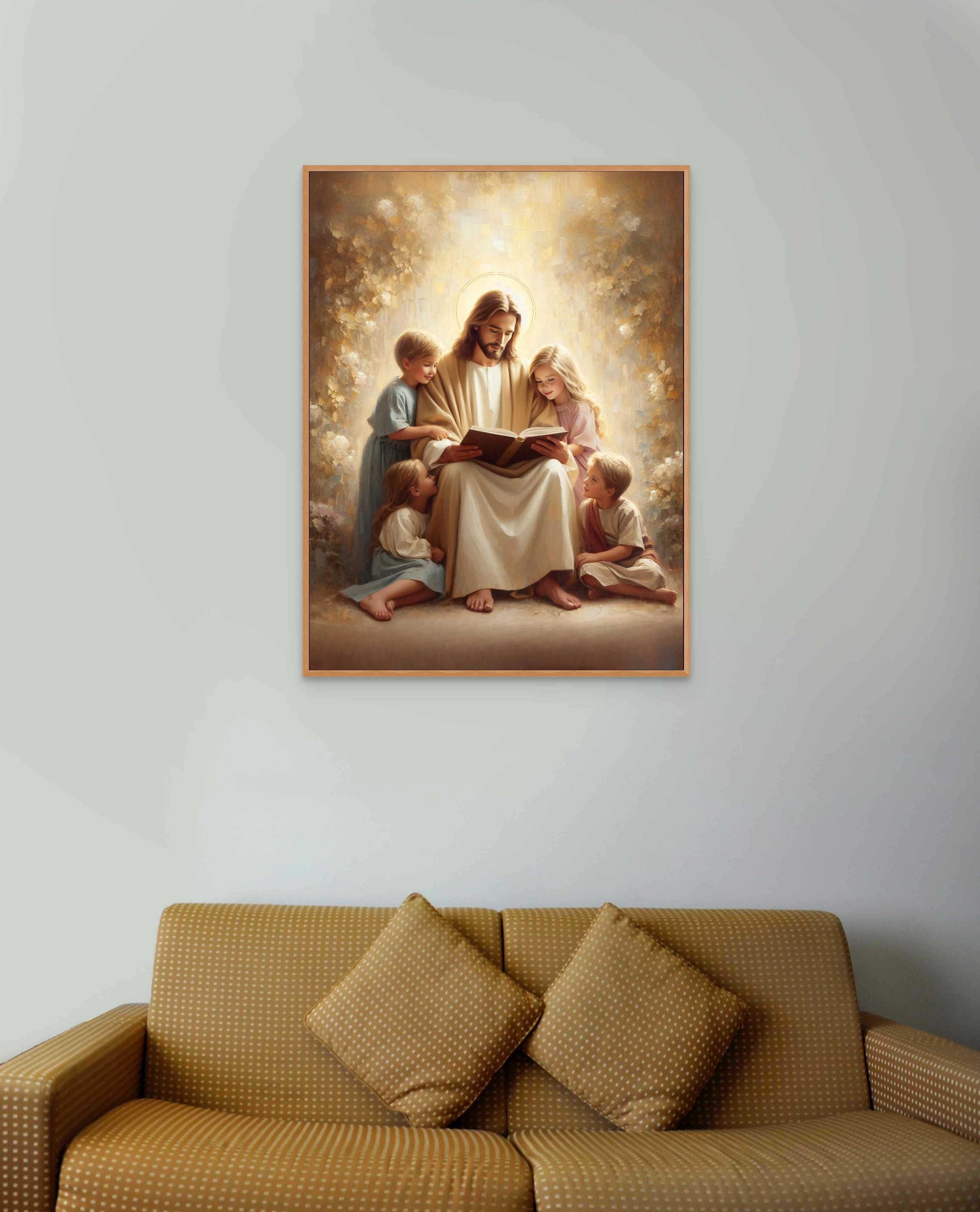 Lessons of Light and Faith, Christian Wall Art, Jesus With Children ...