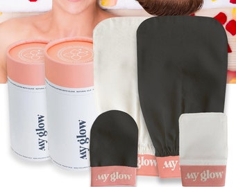 MYGLOW Floss Silk Body Face Scrub Luxury Set/Floş İpek Vücut Yüz Kesesi Luks Set
