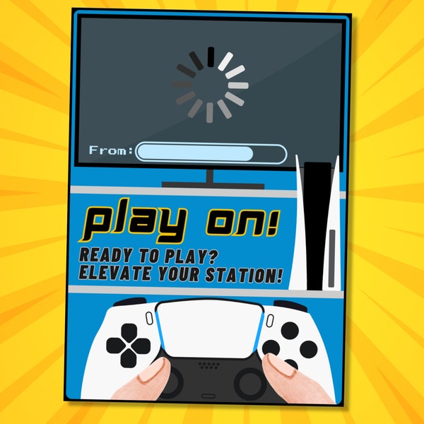 Video Game Gift Card Holder, Video Gamer Birthday Card, Gaming gift card case, Video Game card pouch, "Ready To PLAY? Elevate your STATION!"