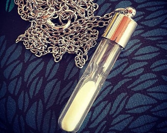 Glow in the Dark Sand Timer Necklace