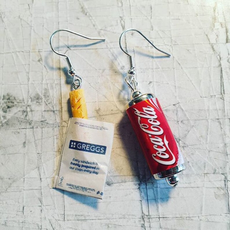 Sausage Roll & Coke Can Earrings Etsy