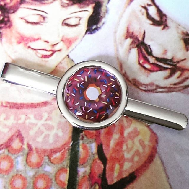 Image of Chocolate With Sprinkles Donut Tie Clip