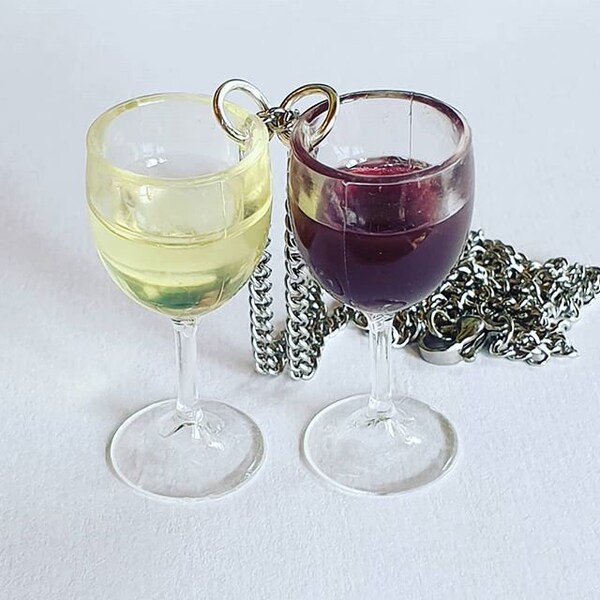 Wine Glass Necklace Etsy