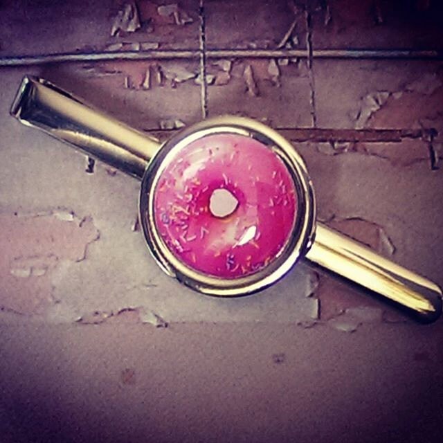 Image of Pink Sprinkles Donut Tie Clip