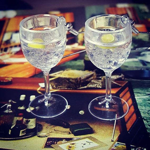 Gin & Tonic Glasses Earrings -  Norway